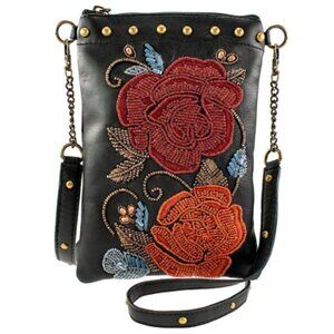 Mary Frances "Rebel Rose" Mini Crossbody Handbag